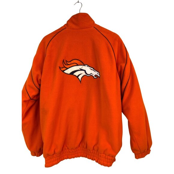 NFL Denver Broncos Reversible Jacket M Blue Canvas Orange Fleece RCC10443 - Picture 12 of 14